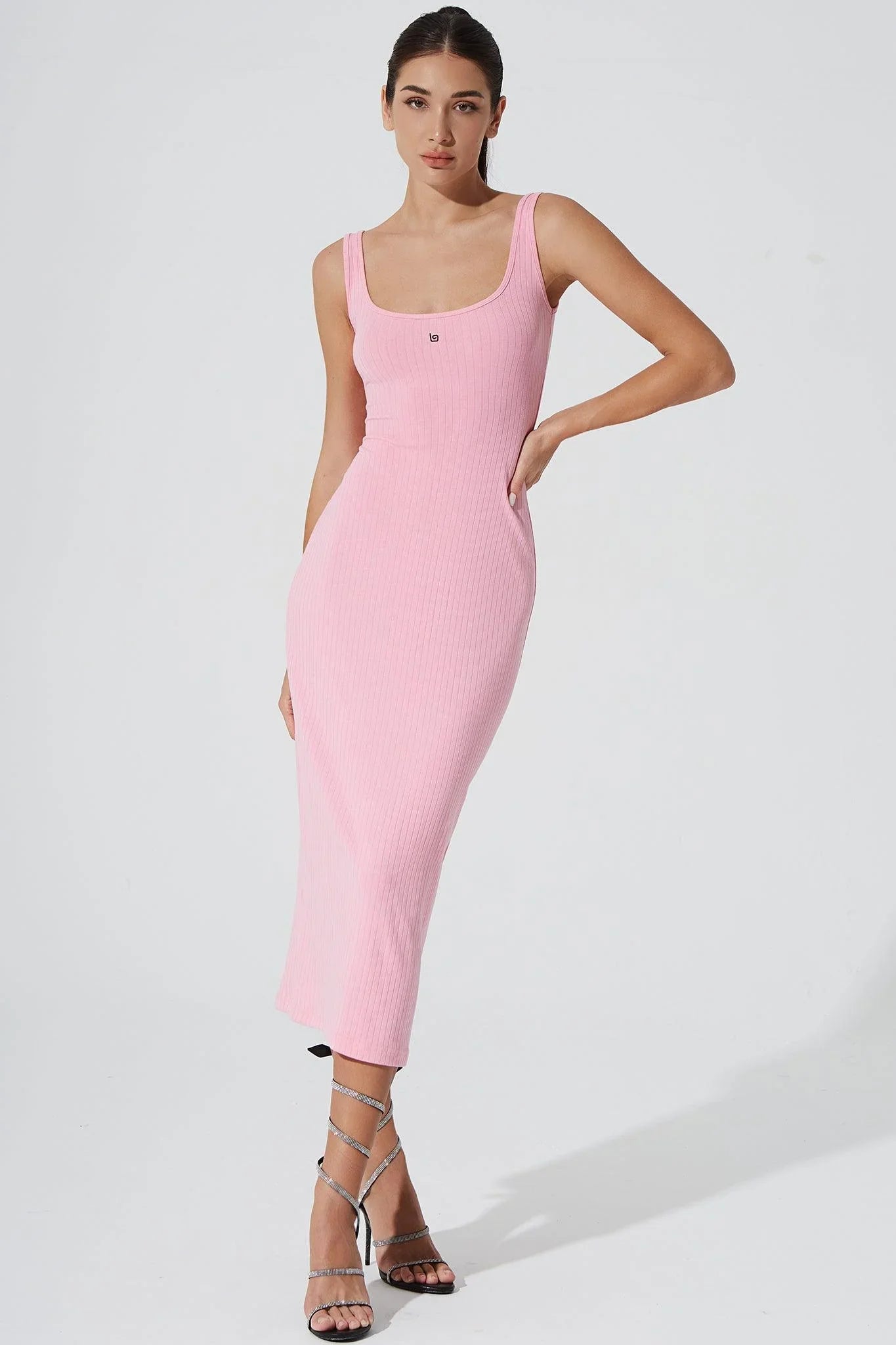 Kyan Midi Dress - Baby Pink - Olaben - Womens Dress
