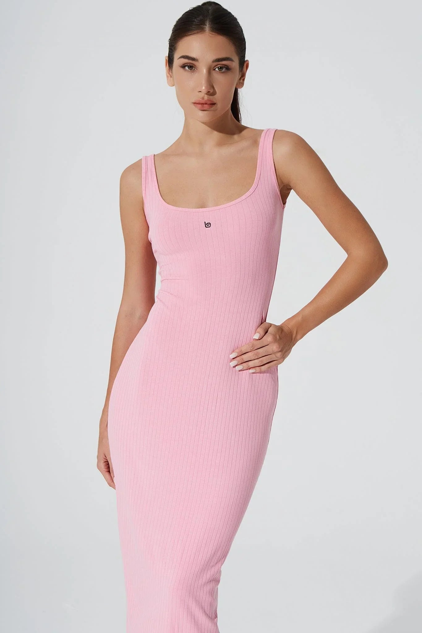 Kyan Midi Dress - Baby Pink - Olaben - Womens Dress