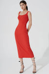Kyan Midi Dress - Scarlet - Olaben - Womens Dress