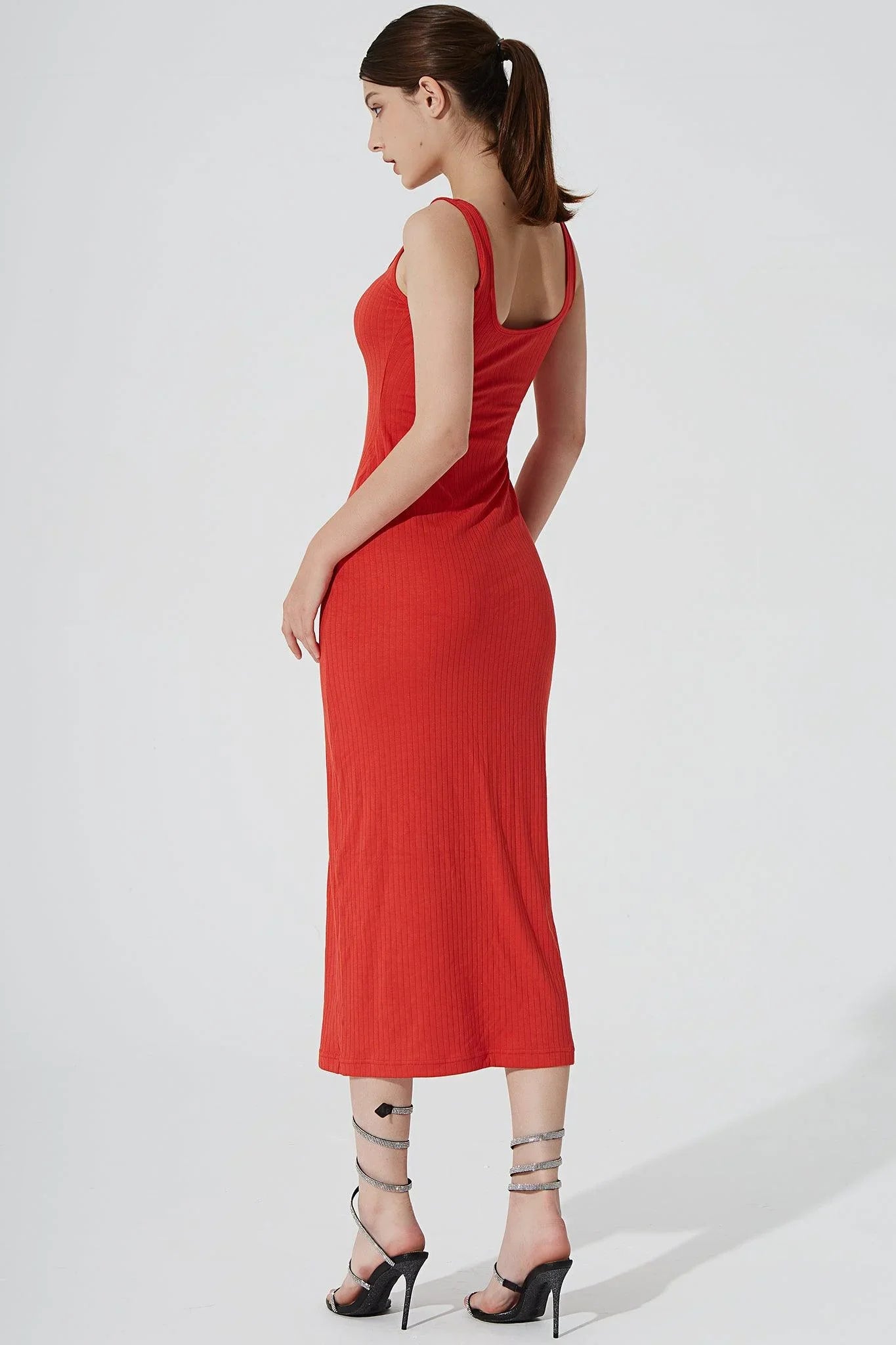 Kyan Midi Dress - Scarlet - Olaben - Womens Dress