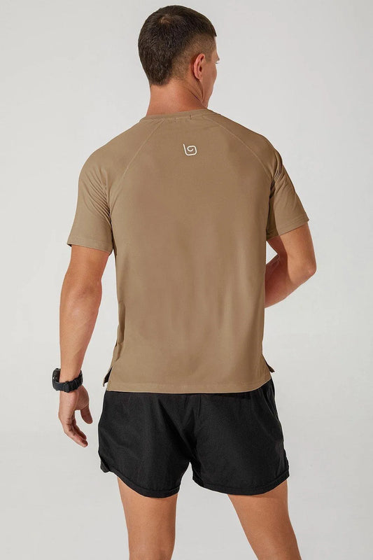 Leocade Crew Neck Tee - Cappuccino - Olaben - Mens Short Sleeve