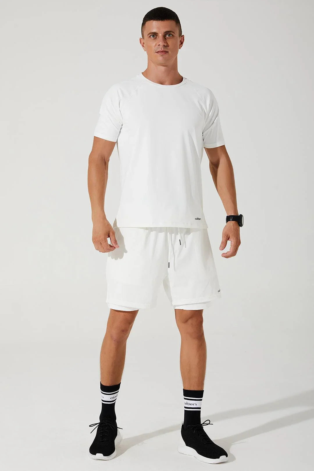 Leocade Crew Neck Tee - White - Olaben - Mens Short Sleeve