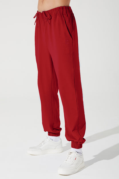 Vibrant magenta red men's sweatpants and trousers by Janet, style OW-0034-MTR-RD.