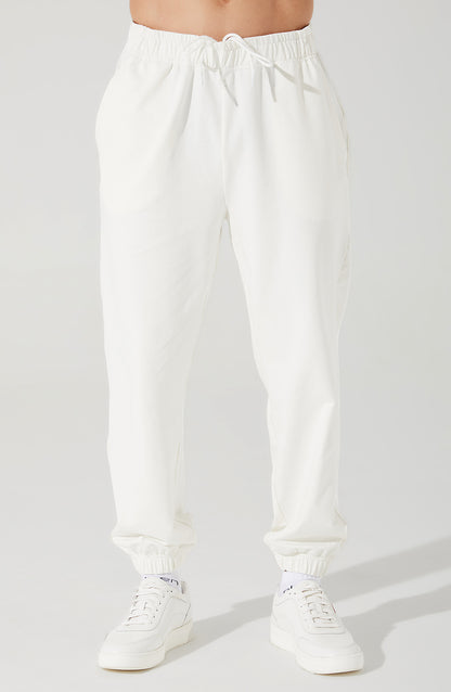 White men's sweatpants and trousers for Janet, style OW-0034-MTR-WT, in image 1.
