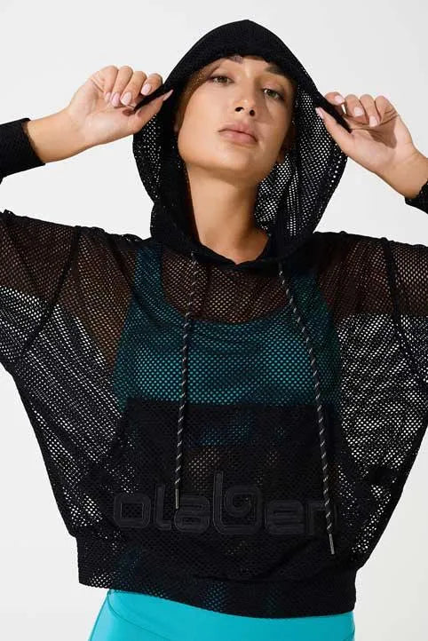 Mesh Carlo Hoodie - Black - Olaben - Womens Hoodie