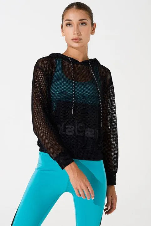 Mesh Carlo Hoodie - Black - Olaben - Womens Hoodie