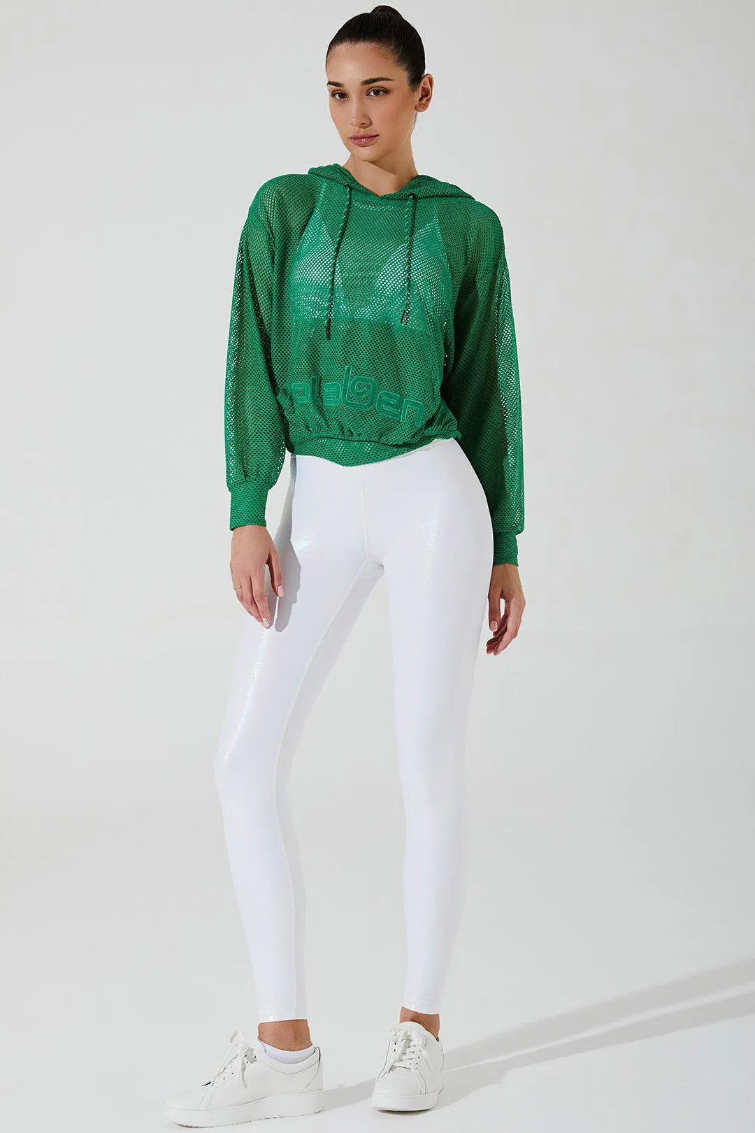 Mesh Carlo Hoodie - Green Holly - Olaben - Womens Hoodie