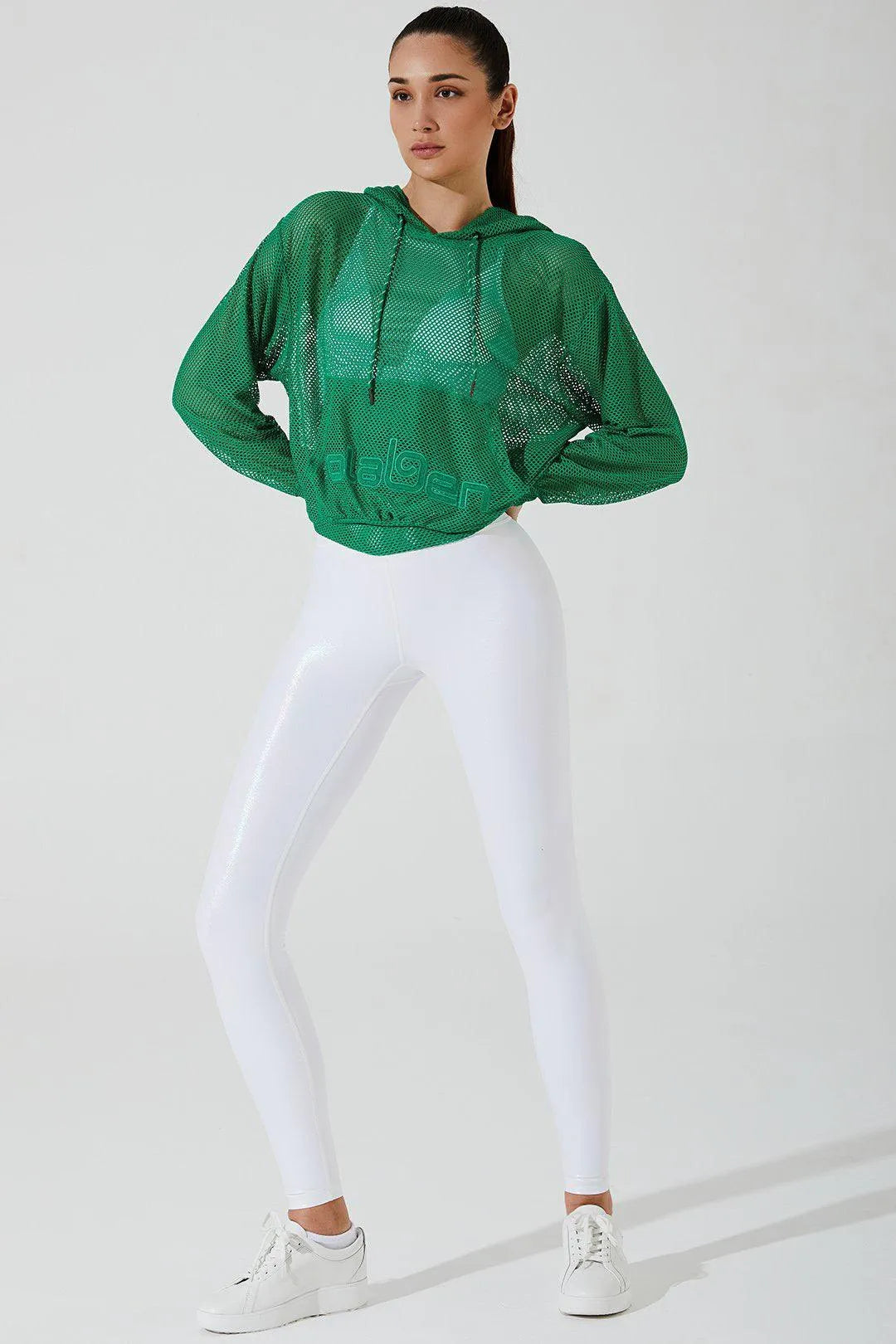 Mesh Carlo Hoodie - Green Holly - Olaben - Womens Hoodie