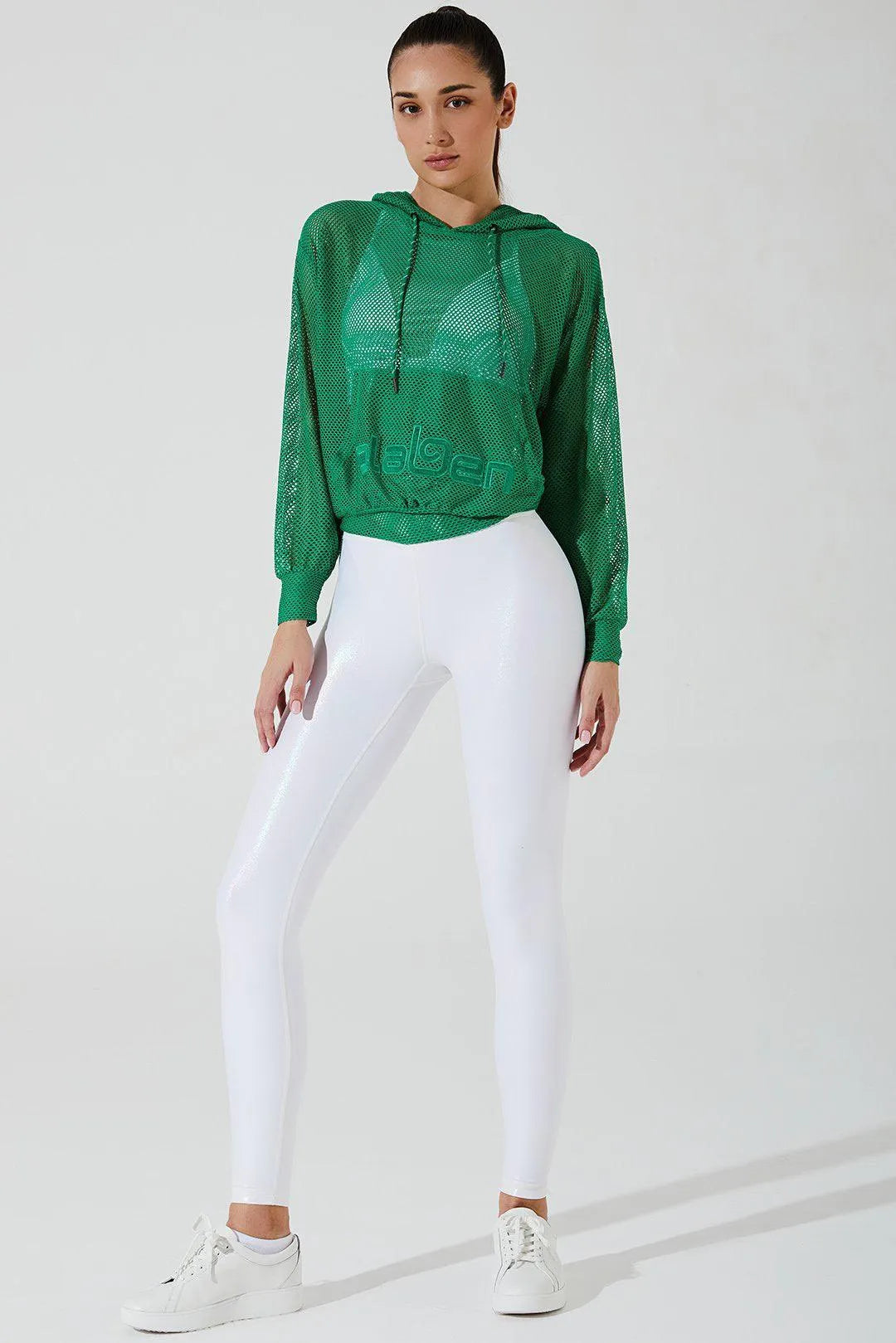 Mesh Carlo Hoodie - Green Holly - Olaben - Womens Hoodie