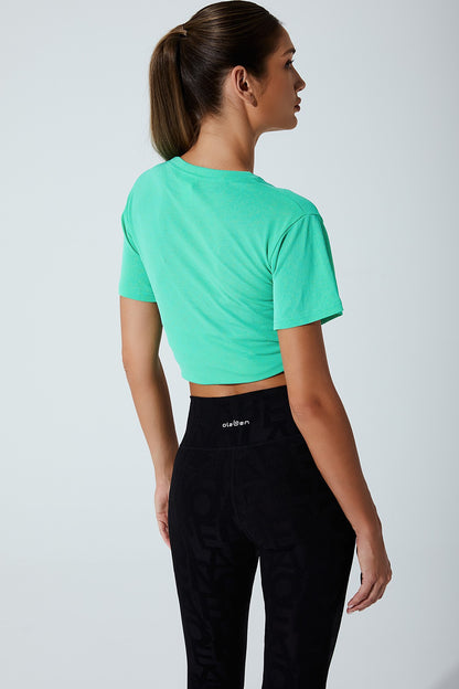 Women's short sleeve athletic tee in downy green, perfect for active wear - OW-0110-WSS-GN.