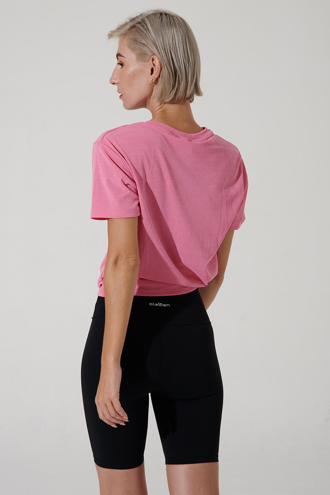 Women's pink short sleeve athletic tee with OLABEN logo - OW-0110-WSS-PK - 2.jpg