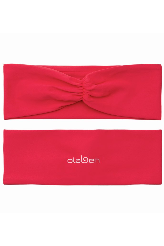Stylish amaranth red headband with the brand name 'olaben' - OW-0162-UHW-RD_1.