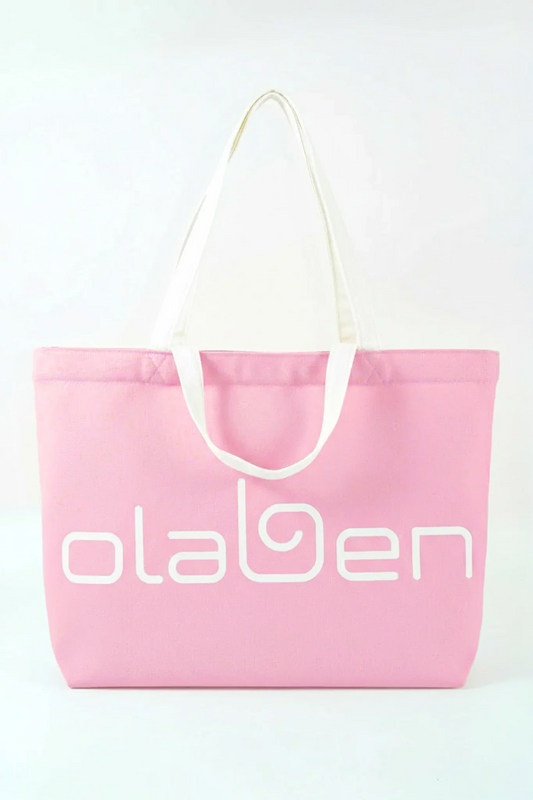 Olaben Multi Strap Canvas Tote Bag - Baby Pink - Olaben