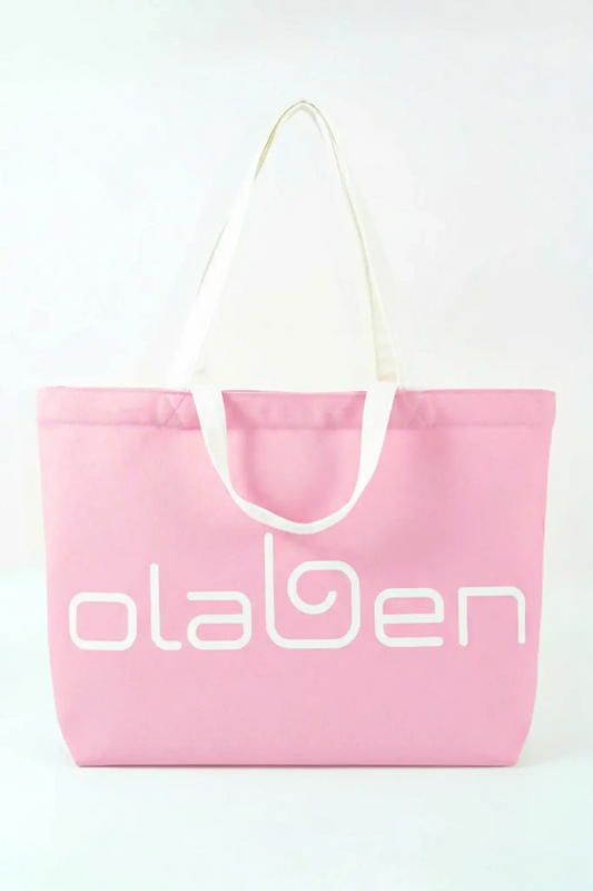 Olaben Multi Strap Canvas Tote Bag - Baby Pink - Olaben