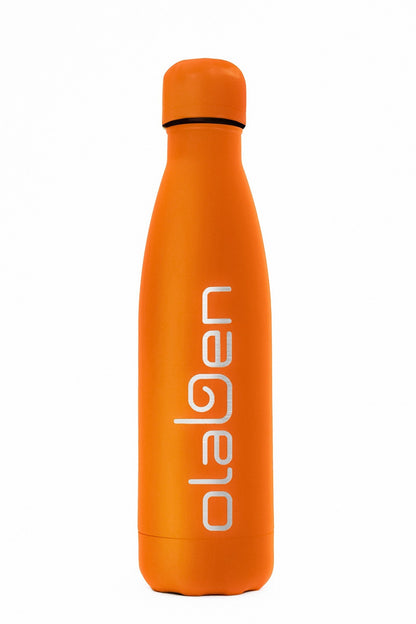 Vibrant tangerine orange water bottle equipment with the brand name 'olaben' - OW-0166-UEQ-OR-2_1.jpg