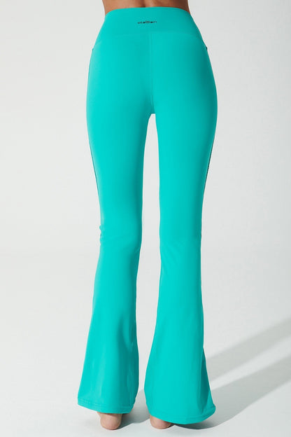Java green women's leggings with OlaBen Ylang design, style code OW-0018-WLG-GN, image 3.