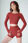 Nala Long Sleeve 3D Bra - Merlot - Olaben - Womens Long Sleeve
