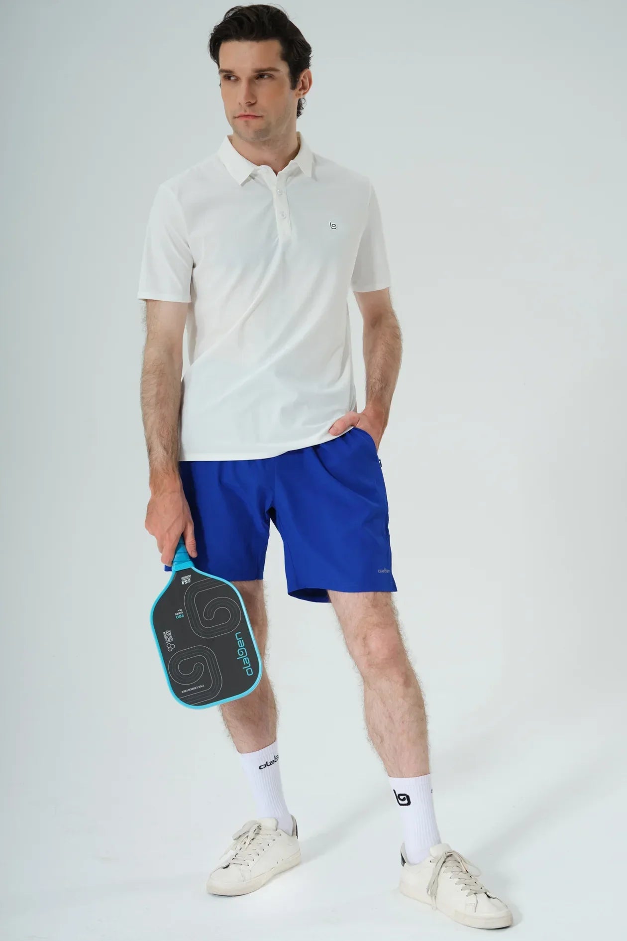 Racquet Club Polo Shirt & Verney 5'' Adapt Running Short - White - Olaben - Bundle