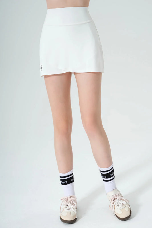Racquet Crossover Skirt - White - Olaben - Womens Skirt