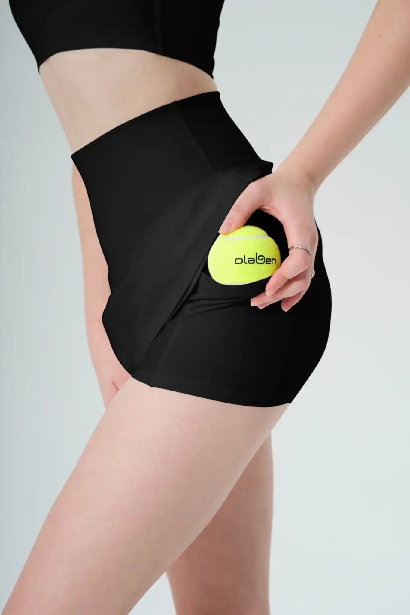 Racquet Crossover Skirt - Black - Olaben
