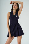 V Neck Polo Tennis Dress - Navy Blue - Olaben - Womens Dress