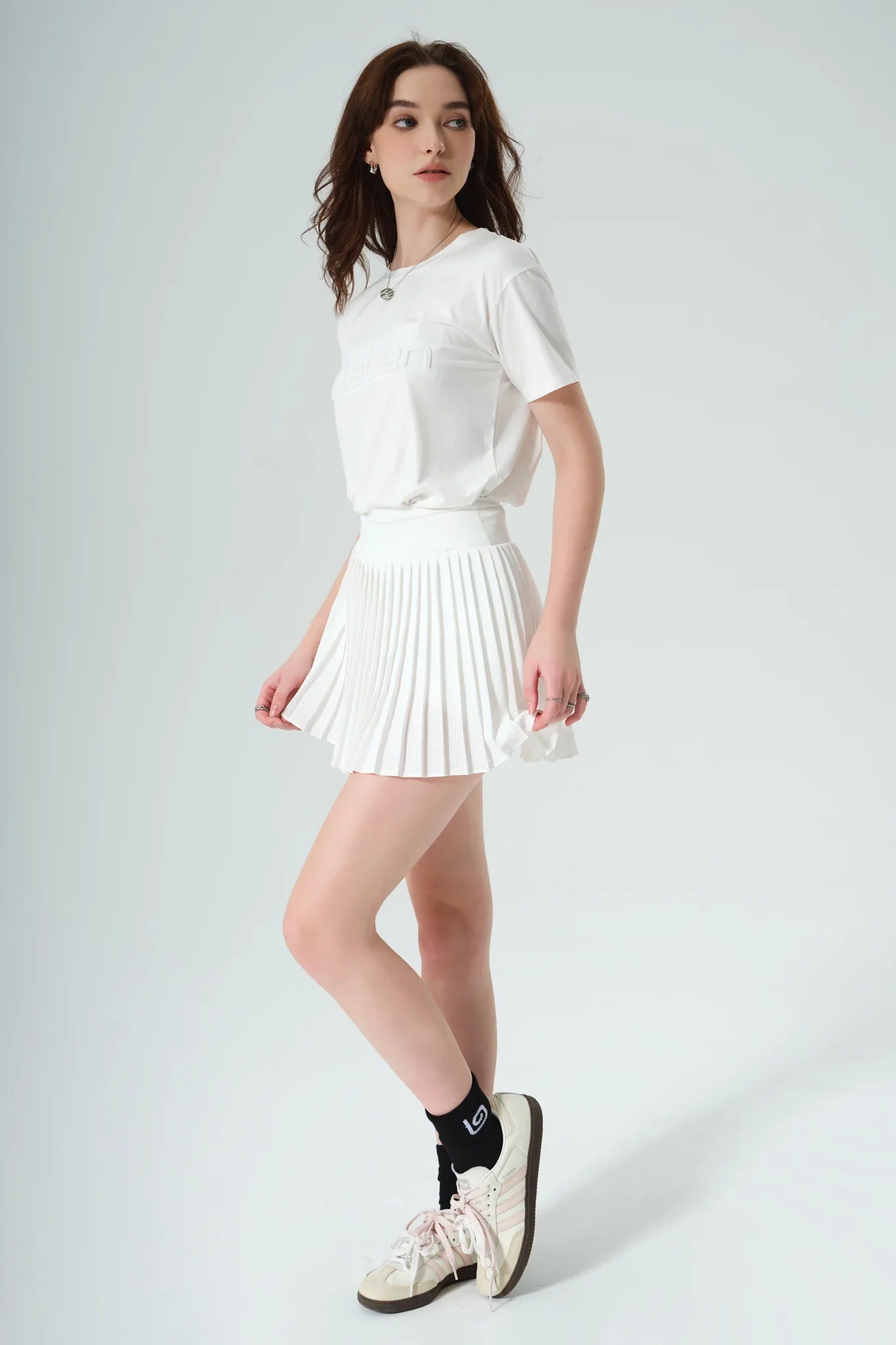 Elite Pleated Skirt - White - Olaben - Womens Skirt