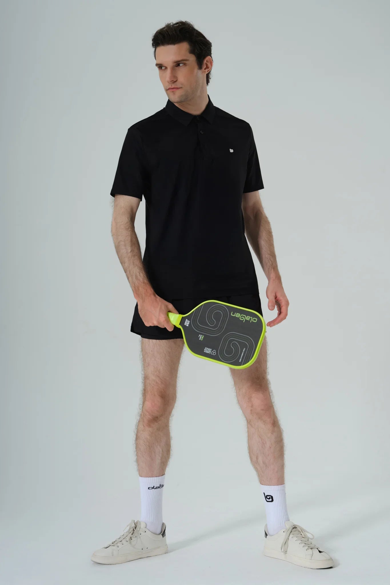 Racquet Club Polo Shirt - Black Energy - Olaben - Mens Short Sleeve