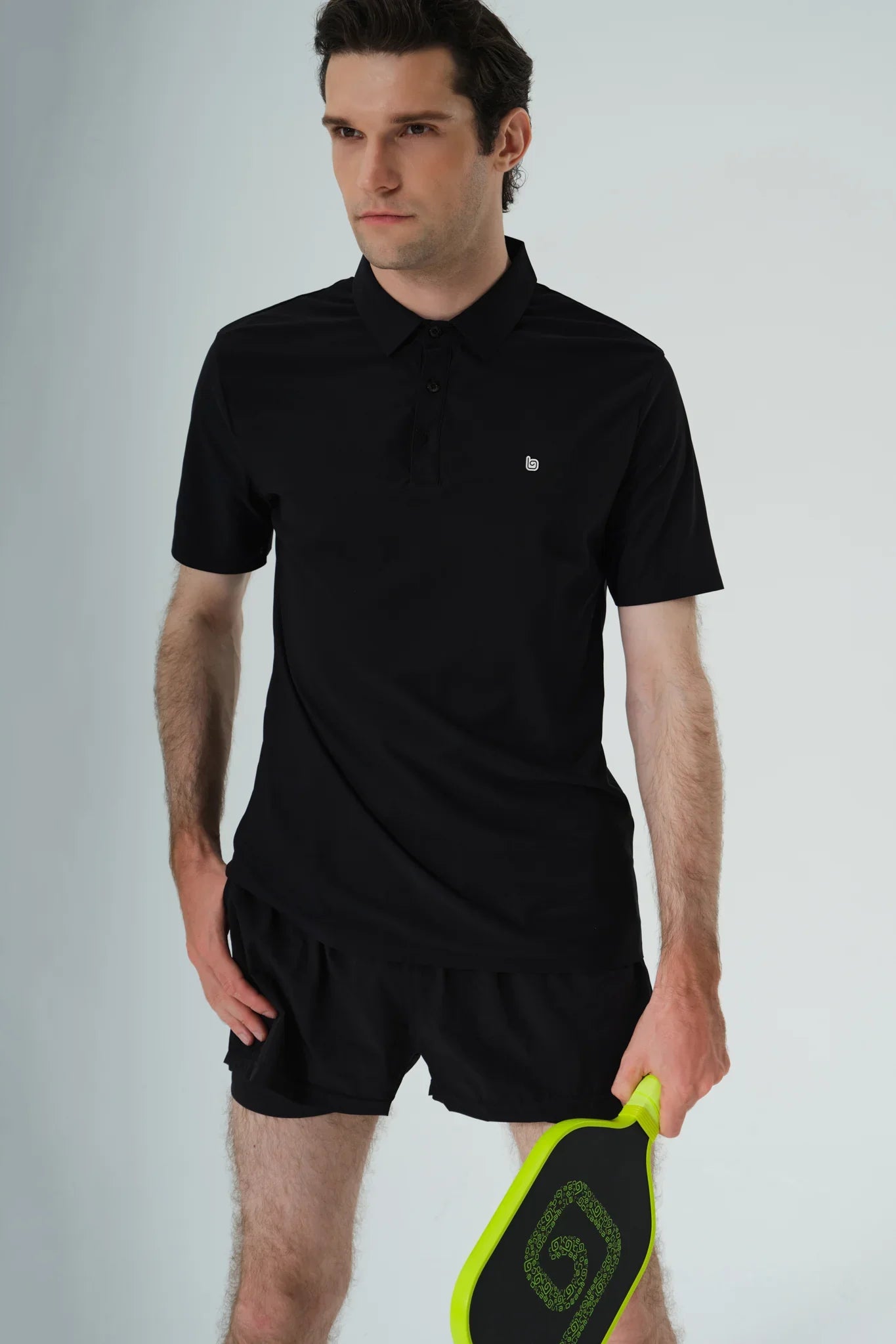 Racquet Club Polo Shirt - Black Energy - Olaben - Mens Short Sleeve