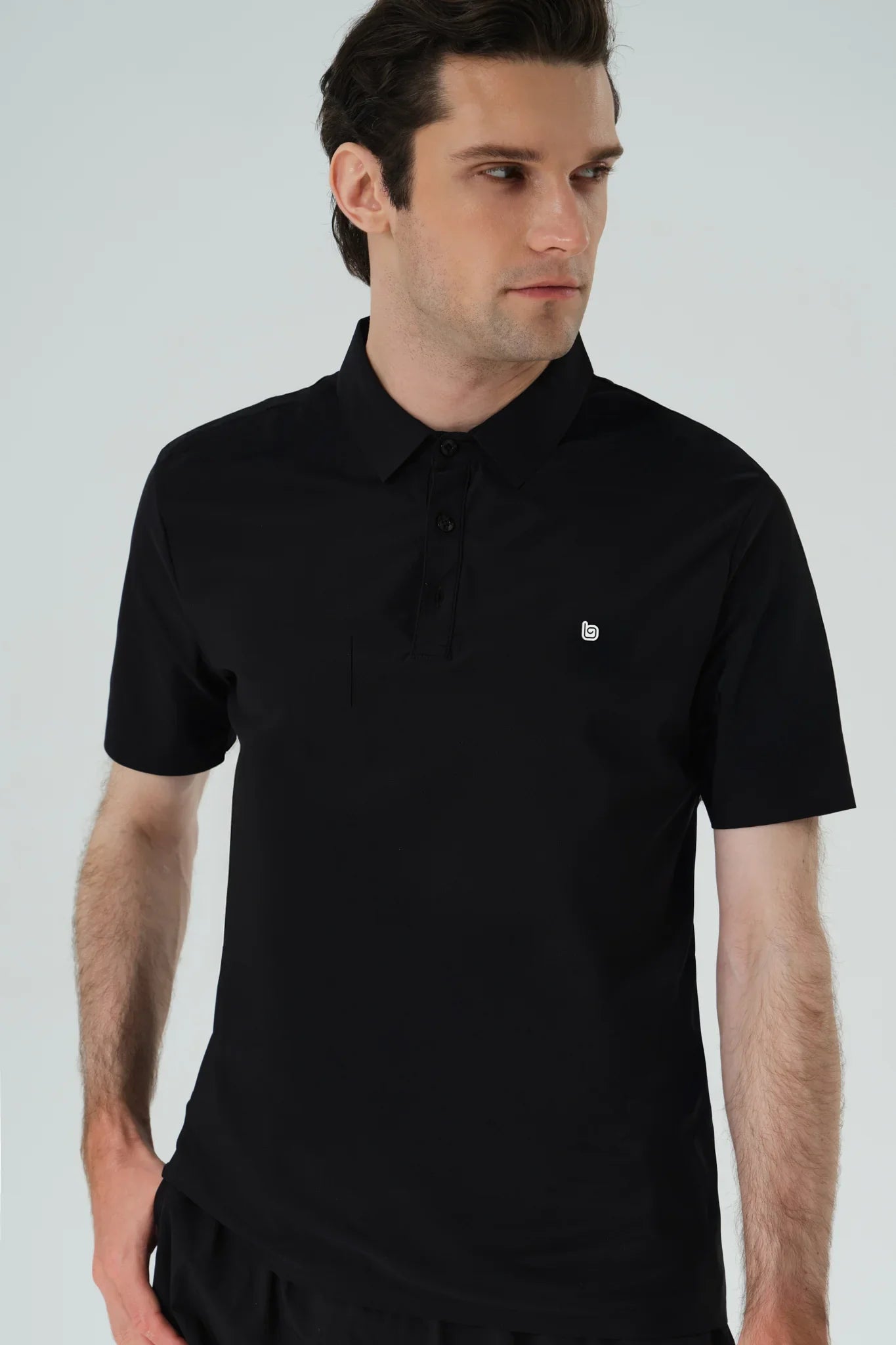 Racquet Club Polo Shirt - Black Energy - Olaben - Mens Short Sleeve