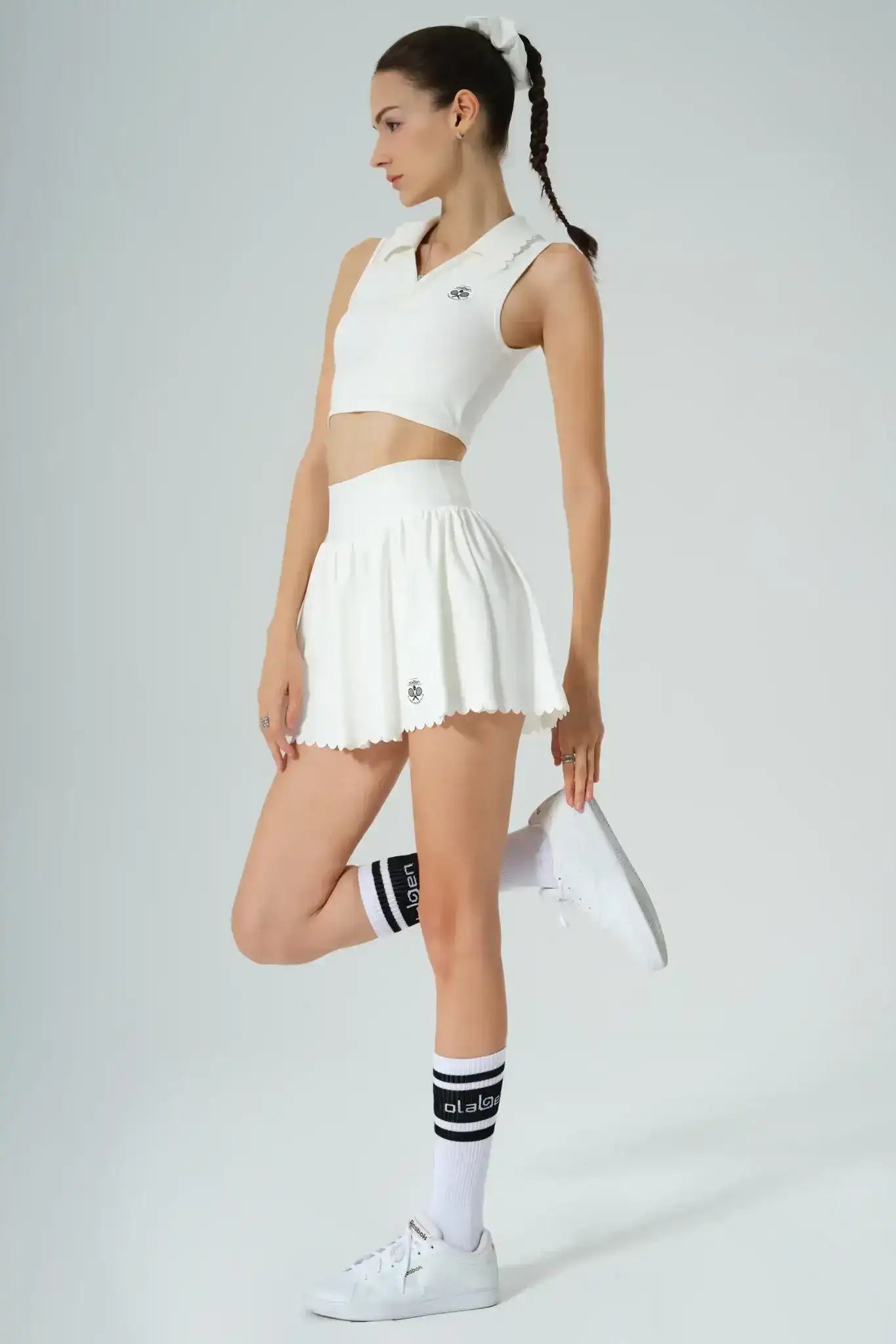 Prestige Tennis Skirt - White - Olaben