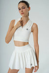 Prestige Cropped Polo - White - Olaben - Womens Tank Top