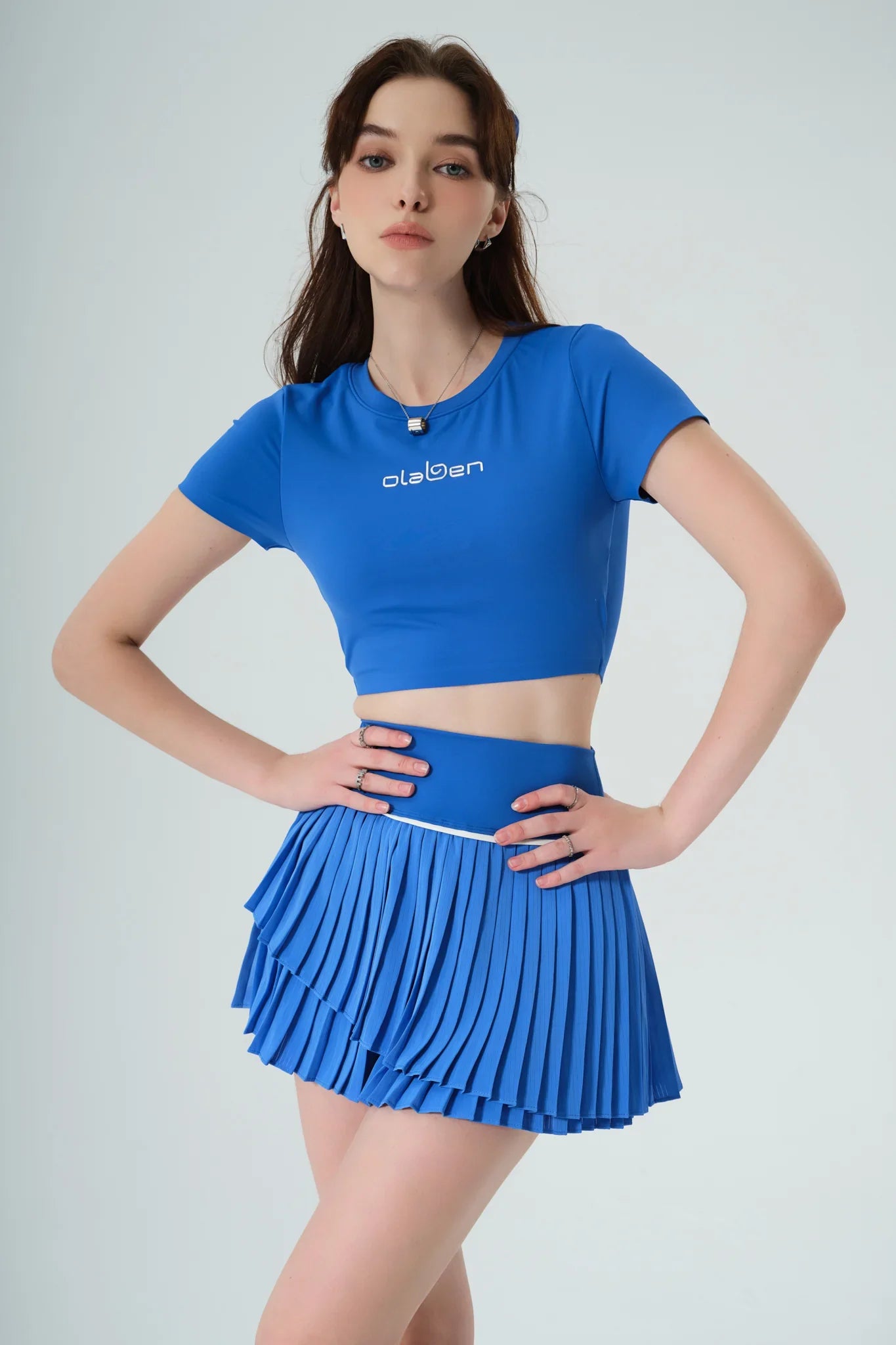 All Day Short Sleeve Crop - Ultramarine - Olaben - Womens Short Sleeve