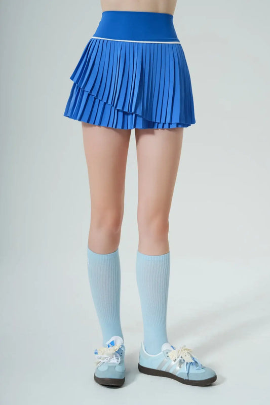 Pleated A Line Skirt - Ultramarine - Olaben