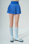 Pleated A Line Skirt - Ultramarine - Olaben - Womens Skirt
