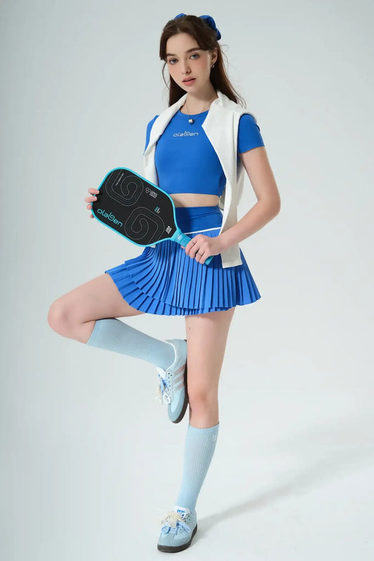 Pleated A Line Skirt - Ultramarine - Olaben