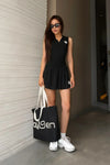 Prestige Cropped Polo & Prestige Tennis Skirt - Black - Olaben - Bundle