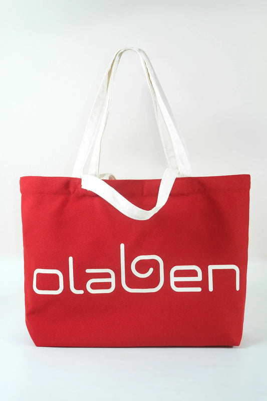 Olaben Multi Strap Canvas Tote Bag - Red - Olaben