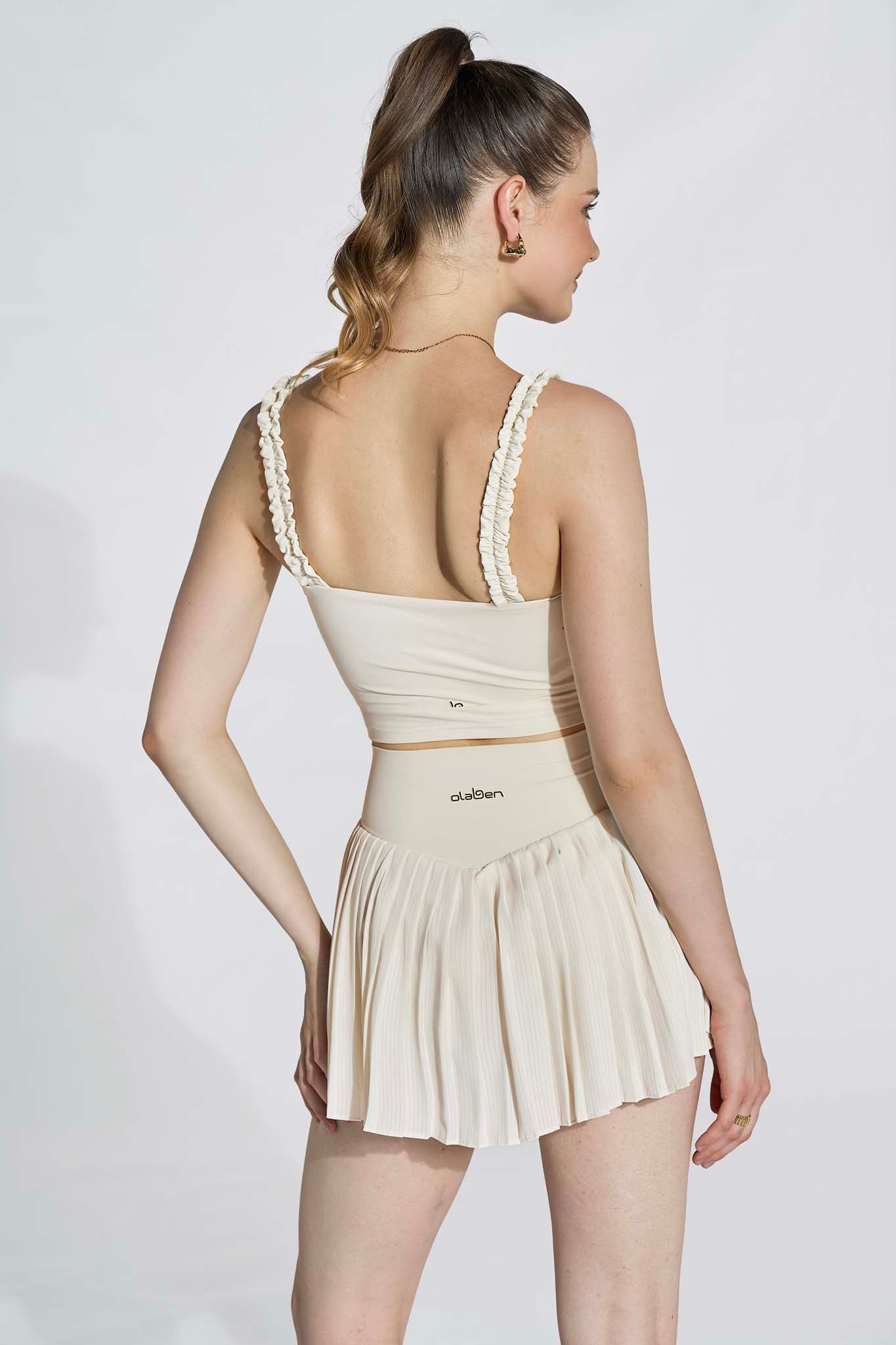 Áo Bra Thể Thao Romance Ruffle - Màu Trắng Ngà Ivory