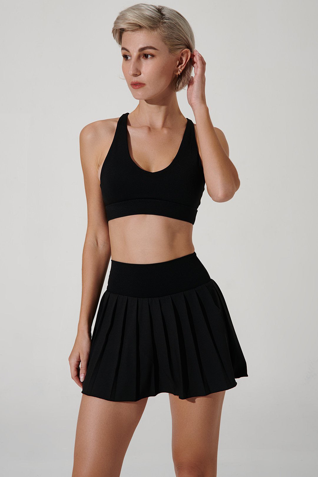 Serena Williams black tennis skirt for women, style OW-0039-WSK-BK, in a stylish black color.