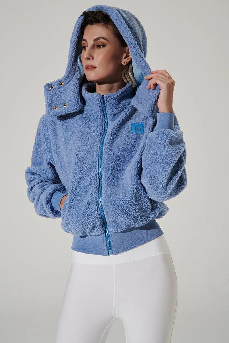 Teddy Sherpa Jacket - Lichen Blue - Olaben - Womens Jacket