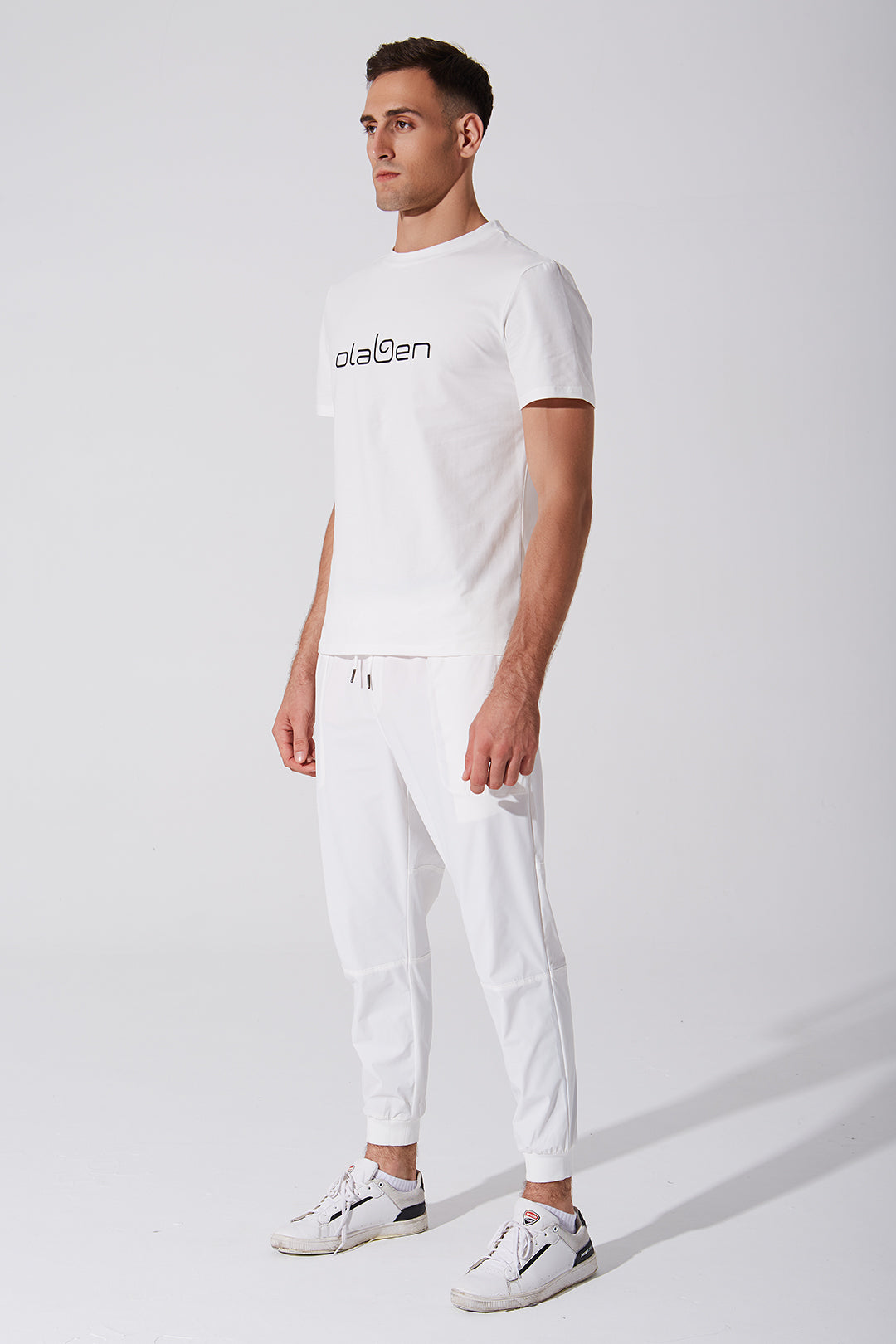 Unisex white short sleeve tee for men, OW-0176-MSS-WT, available in size 2.