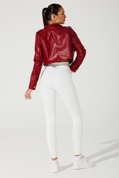 Stylish Viva Magenta Red Urban Rebel Women's Jacket - OW-0042-WJK-RD - Size 4.