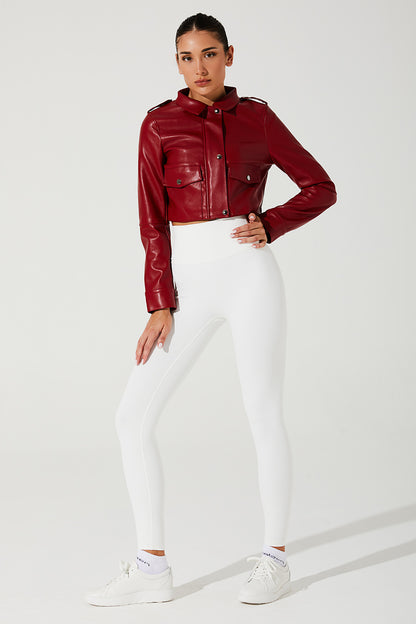 Stylish Viva Magenta Red Urban Rebel Women's Jacket - OW-0042-WJK-RD - Size 4.