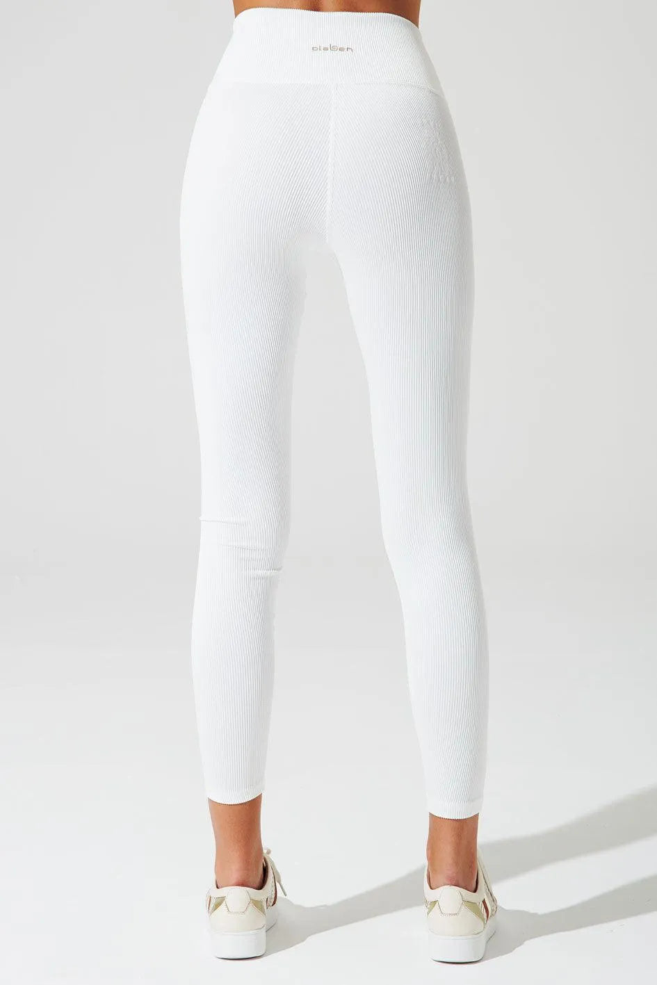 V Waist Ribbed Legging - White - Olaben - Womens Leggings