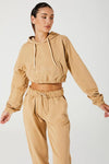 Women's Hoodie Croptop - Cappuccino - Olaben - Womens Hoodie