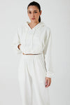 Women's Hoodie Croptop - White - Olaben - Womens Hoodie