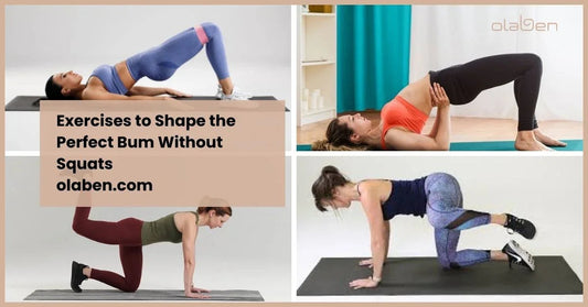 Women demonstrating glute workout exercises on yoga mats, fitness activewear, no squats