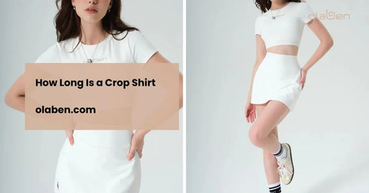 Woman wearing white crop shirt and mini skirt, sporty chic style for yoga and activewear.