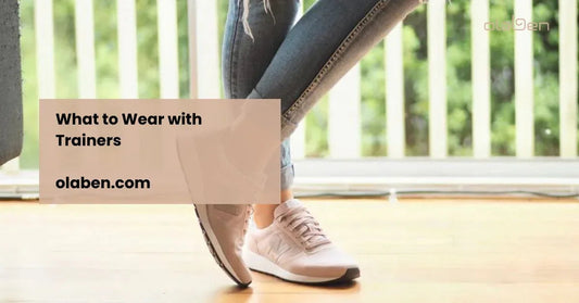 Woman wearing light trainers with skinny jeans indoors, casual fitness fashion style