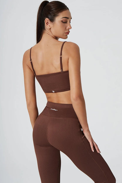 Sierra Square Neck Top & Querida High Waist R Legging - Maroon Choco